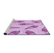 Sideview of Machine Washable Transitional Blossom Pink Rug, wshpat2625pur