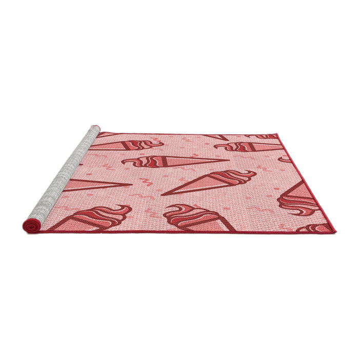 Sideview of Machine Washable Transitional Red Rug, wshpat2625rd