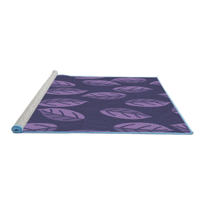 Sideview of Machine Washable Transitional Blue Rug, wshpat2626blu