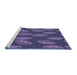 Sideview of Machine Washable Transitional Blue Rug, wshpat2626blu