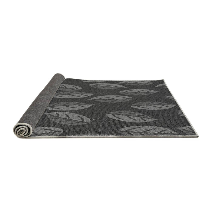 Thickness of Patterned Dark Gray Black Rug, pat2626gry