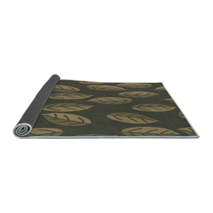 Thickness of Patterned Milk Chocolate Brown Rug, pat2626lblu