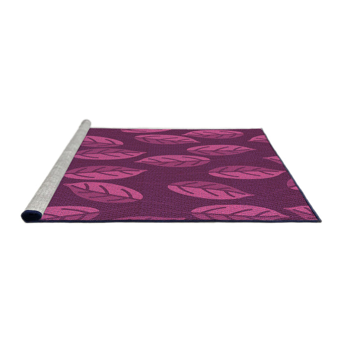 Sideview of Machine Washable Transitional Neon Pink Rug, wshpat2626pur