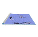 Sideview of Machine Washable Transitional Denim Blue Rug, wshpat2627blu