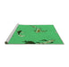 Sideview of Machine Washable Transitional Neon Green Rug, wshpat2627grn