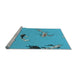 Sideview of Machine Washable Transitional Dark Turquoise Green Rug, wshpat2627lblu