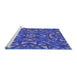 Sideview of Machine Washable Transitional Light Slate Blue Rug, wshpat2628blu