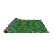 Thickness of Patterned Deep Emerald Green Rug, pat2628grn