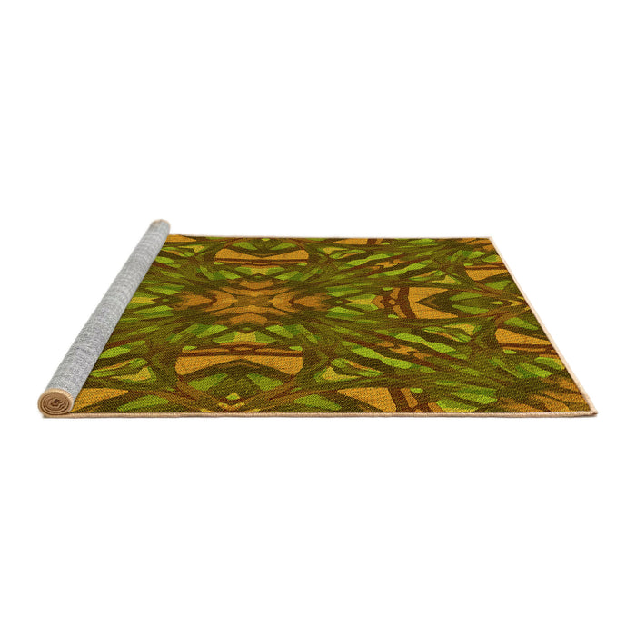 Sideview of Machine Washable Transitional Dark Bronze Brown Rug, wshpat2628yw