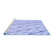 Sideview of Machine Washable Transitional Blue Rug, wshpat2629blu