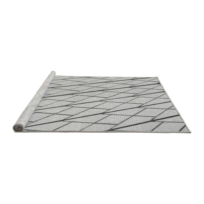 Sideview of Machine Washable Transitional Gunmetal Gray Rug, wshpat2629gry