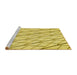 Sideview of Machine Washable Transitional Bold Yellow Rug, wshpat2629yw