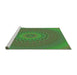 Sideview of Machine Washable Transitional Army Green Rug, wshpat263grn