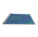 Sideview of Machine Washable Transitional Dark Turquoise Green Rug, wshpat263lblu