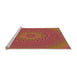 Sideview of Machine Washable Transitional Crimson Red Rug, wshpat263org