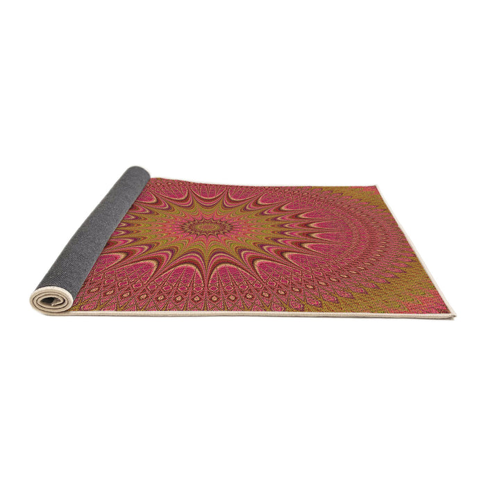 Thickness of Patterned Crimson Red Rug, pat263org