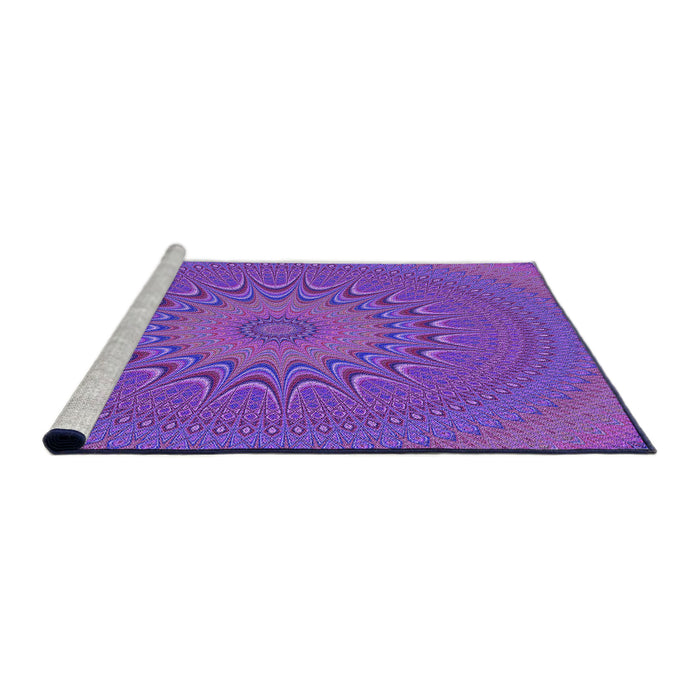 Sideview of Machine Washable Transitional Purple Daffodil Purple Rug, wshpat263pur