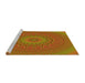 Sideview of Machine Washable Transitional Caramel Brown Rug, wshpat263yw