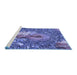 Sideview of Machine Washable Transitional Sky Blue Rug, wshpat2630blu