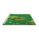 Sideview of Machine Washable Transitional Neon Green Rug, wshpat2630grn