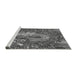 Sideview of Machine Washable Transitional Dark Gray Rug, wshpat2630gry