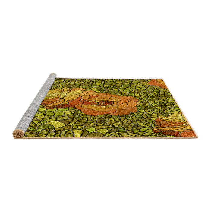 Sideview of Machine Washable Transitional Dark Bronze Brown Rug, wshpat2630yw