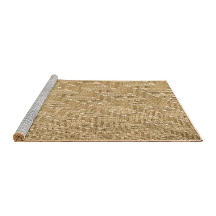 Sideview of Machine Washable Transitional Yellow Orange Rug, wshpat2631brn