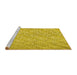 Sideview of Machine Washable Transitional Bright Gold Yellow Rug, wshpat2631yw