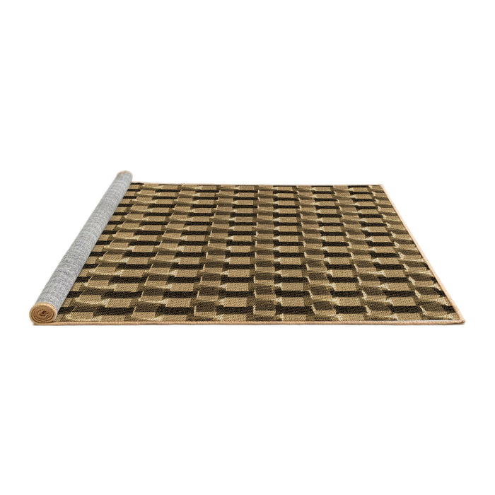 Sideview of Machine Washable Transitional Bakers Brown Rug, wshpat2632brn
