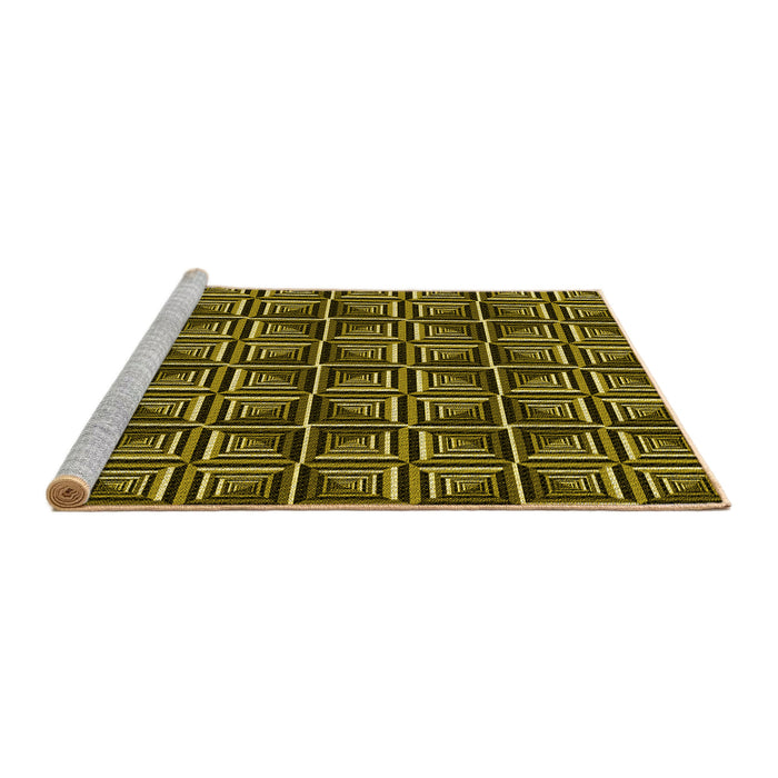 Sideview of Machine Washable Transitional Black Brown Rug, wshpat2633yw