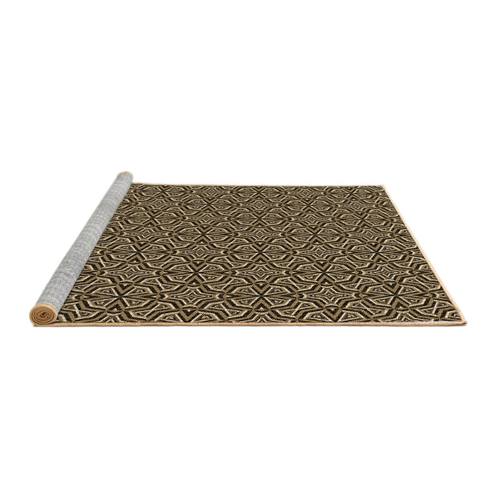 Sideview of Machine Washable Transitional Metallic Gold Rug, wshpat2634brn