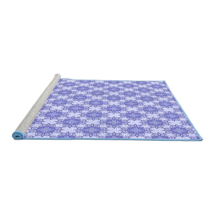 Sideview of Machine Washable Transitional Periwinkle Purple Rug, wshpat2635blu