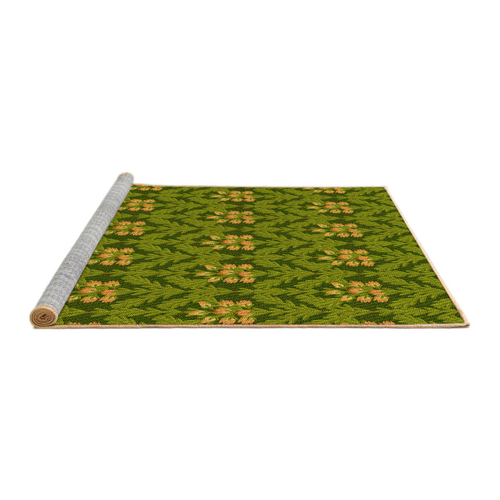 Sideview of Machine Washable Transitional Pistachio Green Rug, wshpat2636yw