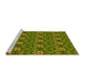 Sideview of Machine Washable Transitional Pistachio Green Rug, wshpat2636yw