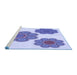 Sideview of Machine Washable Transitional Blue Rug, wshpat2637blu