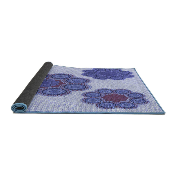 Thickness of Patterned Blue Rug, pat2637blu