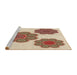 Sideview of Machine Washable Transitional Deep Peach Orange Rug, wshpat2637brn