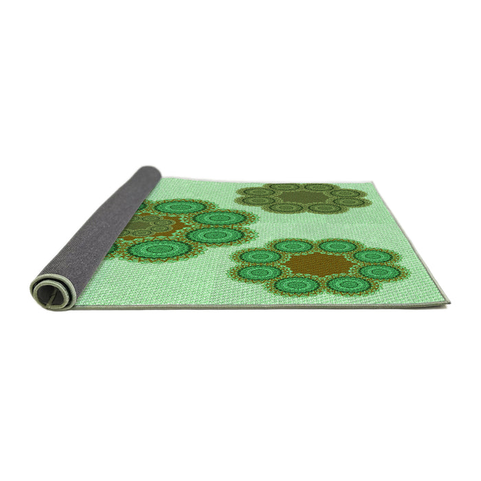 Thickness of Patterned Green Rug, pat2637grn