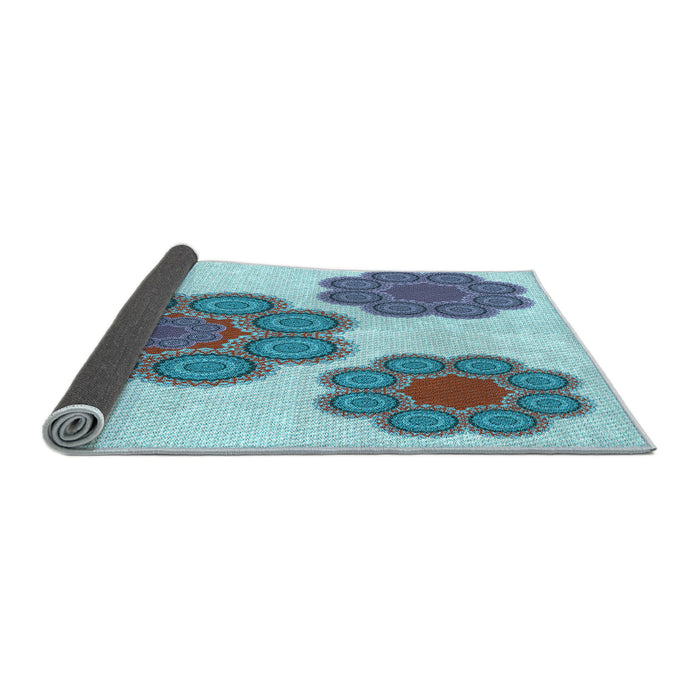 Thickness of Patterned Steel Blue Rug, pat2637lblu