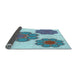 Thickness of Patterned Steel Blue Rug, pat2637lblu