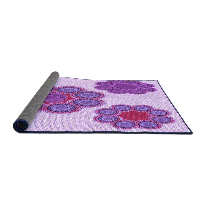 Thickness of Patterned Blossom Pink Rug, pat2637pur
