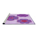 Sideview of Machine Washable Transitional Blossom Pink Rug, wshpat2637pur