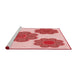 Sideview of Machine Washable Transitional Deep Rose Pink Rug, wshpat2637rd