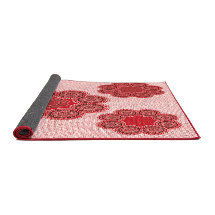 Thickness of Patterned Deep Rose Pink Rug, pat2637rd