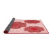 Thickness of Patterned Deep Rose Pink Rug, pat2637rd