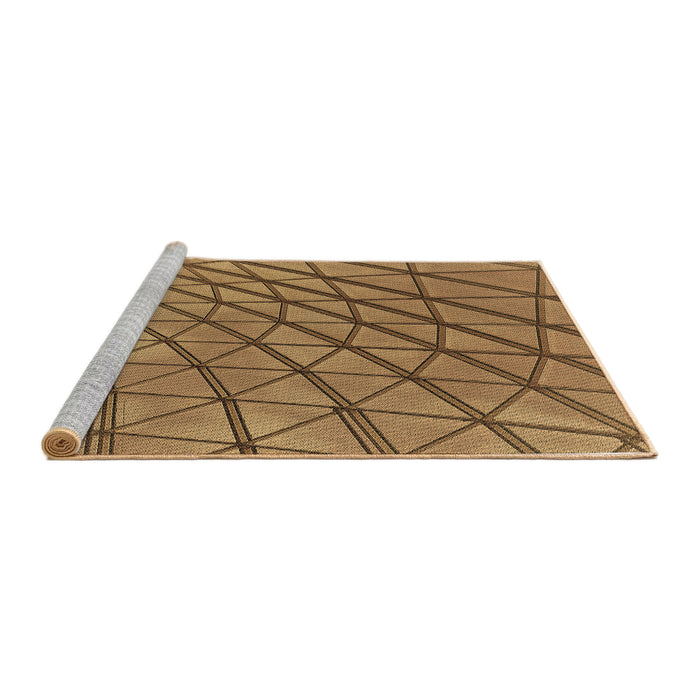 Sideview of Machine Washable Transitional Saddle Brown Rug, wshpat2638brn