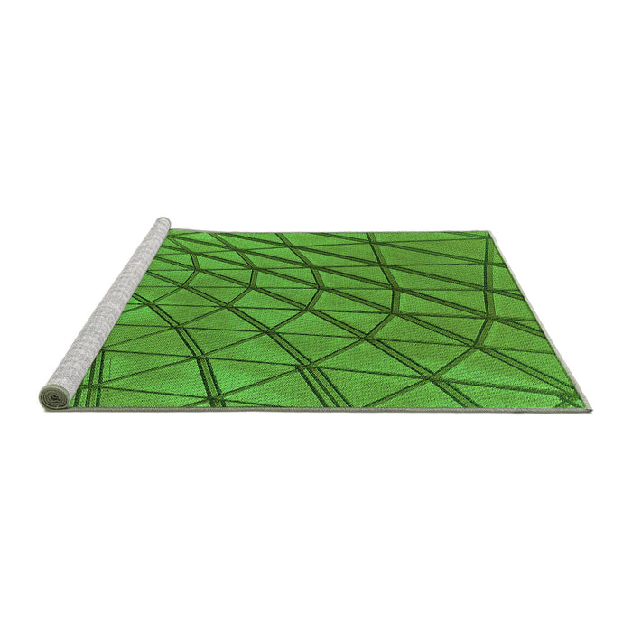 Sideview of Machine Washable Transitional Green Rug, wshpat2638grn