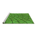 Sideview of Machine Washable Transitional Green Rug, wshpat2638grn