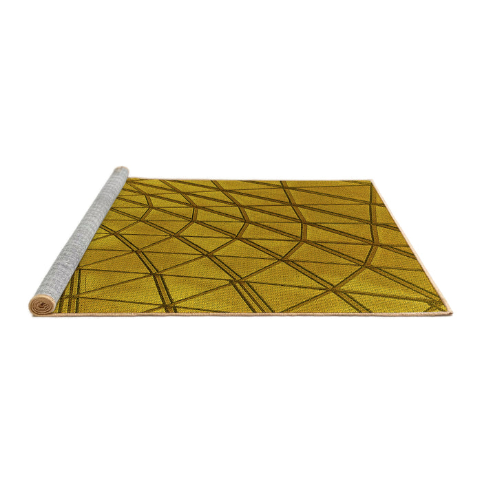 Sideview of Machine Washable Transitional Dark Bisque Brown Rug, wshpat2638yw