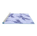 Sideview of Machine Washable Transitional Lavender Blue Rug, wshpat2639blu